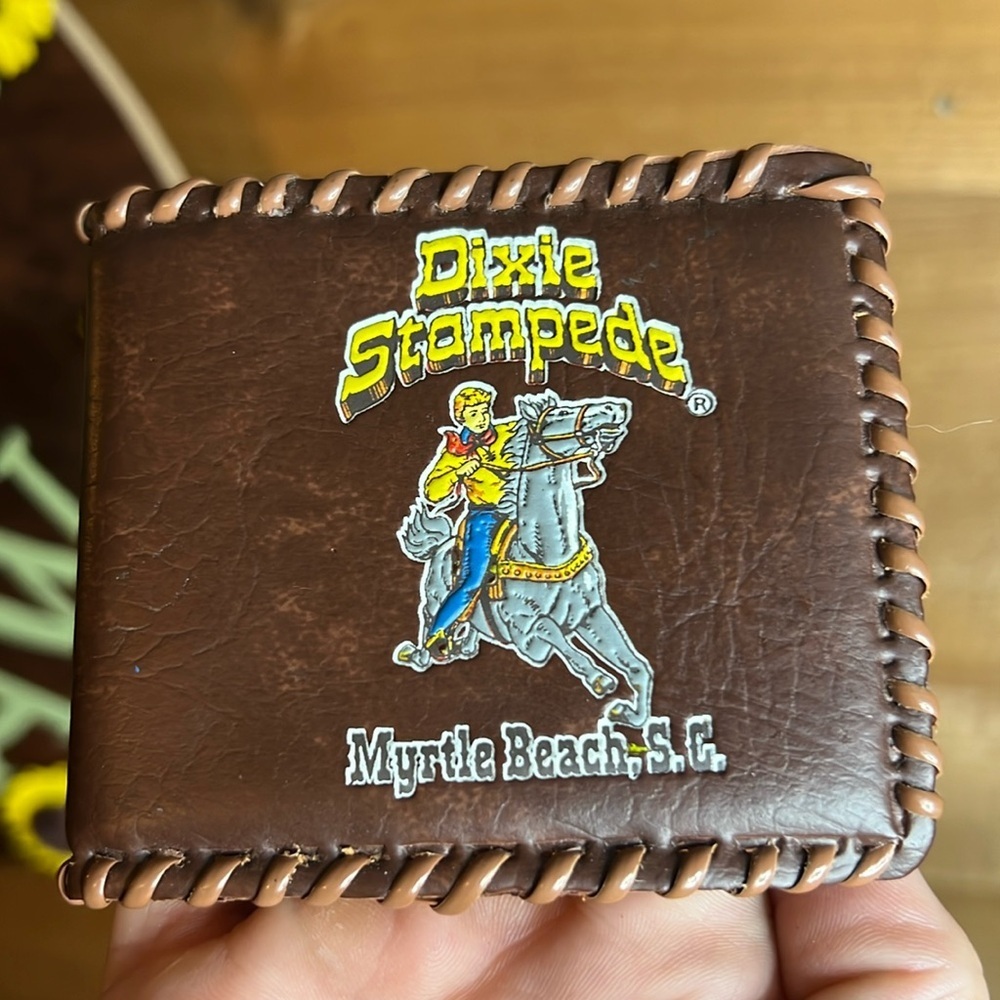 Vintage Cowboy Dixie Stampede Horse Wallet Collectible Myrtle Beach Western Kids